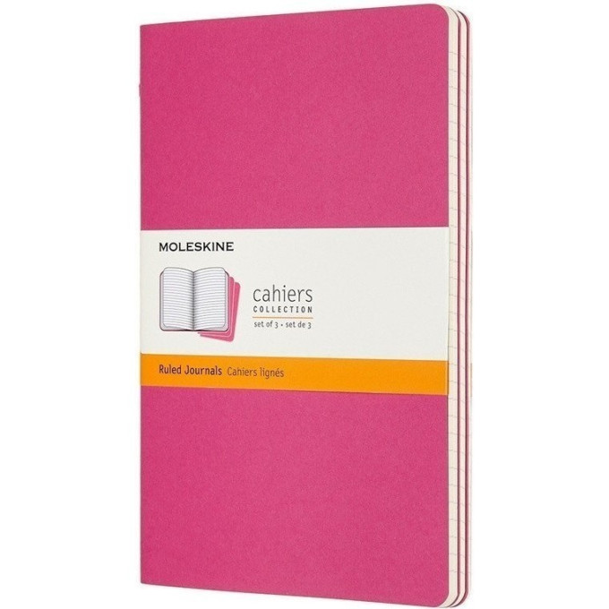 Блокнот MOLESKINE Cahier Journal XLarge, в линейку, розовый неон CH021D17