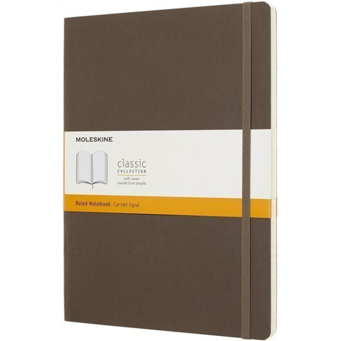 Блокнот MOLESKINE Classic Soft Large, линейка, коричневый QP616P14